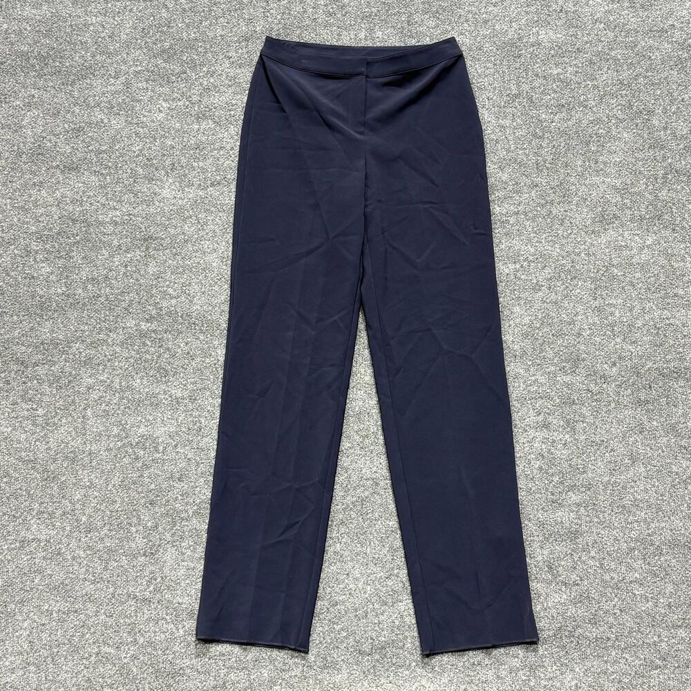 St. John Pants Womens 6 Navy Diana Fit Crepe Pull On Straight Leg Dress Office